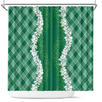 Hawaii Aloha Plumeria Lei Green Palaka Shower Curtain - Polynesian Pride