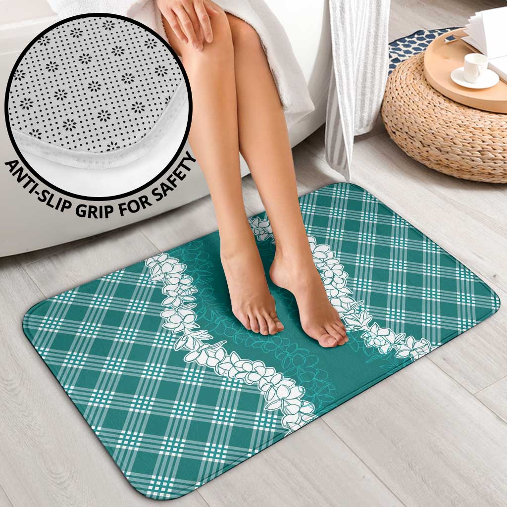 Hawaii Aloha Plumeria Lei Teal Palaka Bathroom Set - Polynesian Pride