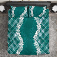 Hawaii Aloha Plumeria Lei Teal Palaka Bedding Set - Polynesian Pride