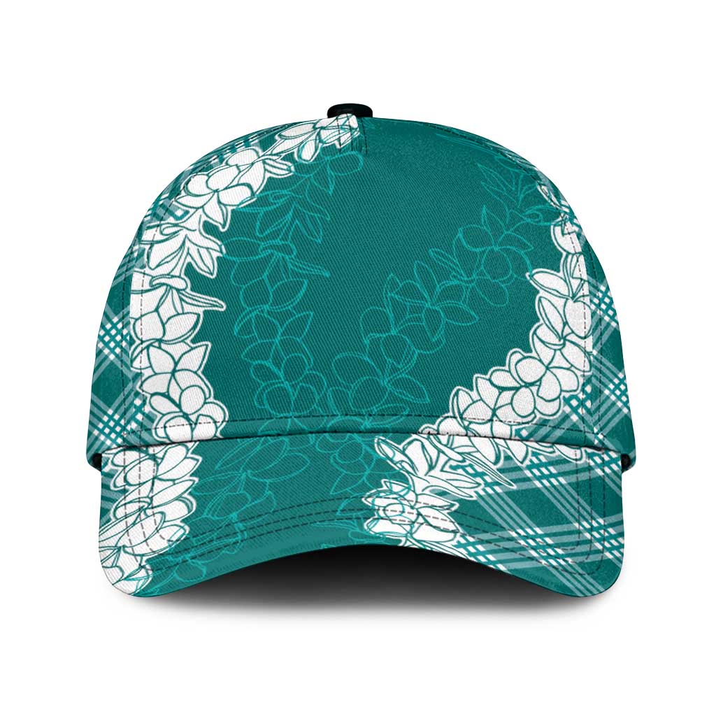 Hawaii Aloha Plumeria Lei Teal Palaka Classic Cap - Polynesian Pride