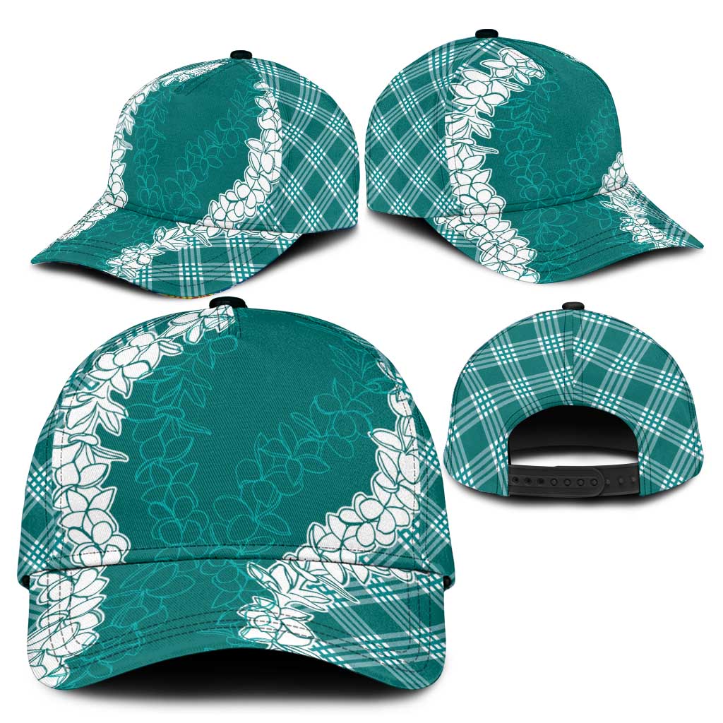 Hawaii Aloha Plumeria Lei Teal Palaka Classic Cap - Polynesian Pride