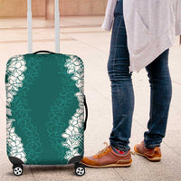 Hawaii Aloha Plumeria Lei Teal Palaka Luggage Cover - Polynesian Pride