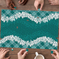 Hawaii Aloha Plumeria Lei Teal Palaka Puzzle - Polynesian Pride