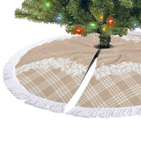 Hawaii Aloha Plumeria Lei Beige Palaka Tree Skirt - Polynesian Pride