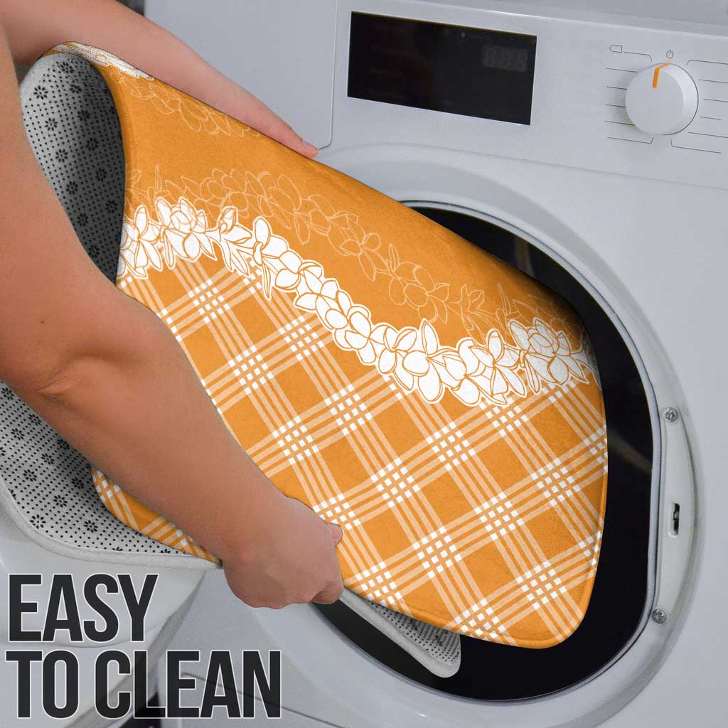 Hawaii Aloha Plumeria Lei Orange Palaka Bathroom Set - Polynesian Pride