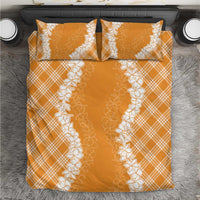 Hawaii Aloha Plumeria Lei Orange Palaka Bedding Set - Polynesian Pride