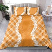 Hawaii Aloha Plumeria Lei Orange Palaka Bedding Set - Polynesian Pride