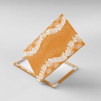 Hawaii Aloha Plumeria Lei Orange Palaka Canvas Wall Art - Polynesian Pride