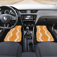 Hawaii Aloha Plumeria Lei Orange Palaka Car Mats - Polynesian Pride