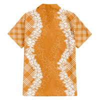Hawaii Aloha Plumeria Lei Orange Palaka Hawaiian Shirt - Polynesian Pride