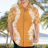 Hawaii Aloha Plumeria Lei Orange Palaka Hawaiian Shirt - Polynesian Pride
