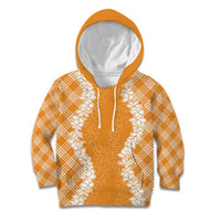 Hawaii Aloha Plumeria Lei Orange Palaka Kid Hoodie LT7 Hoodie Orange - Polynesian Pride