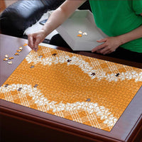 Hawaii Aloha Plumeria Lei Orange Palaka Puzzle - Polynesian Pride