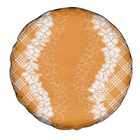 Hawaii Aloha Plumeria Lei Orange Palaka Spare Tire Cover - Polynesian Pride