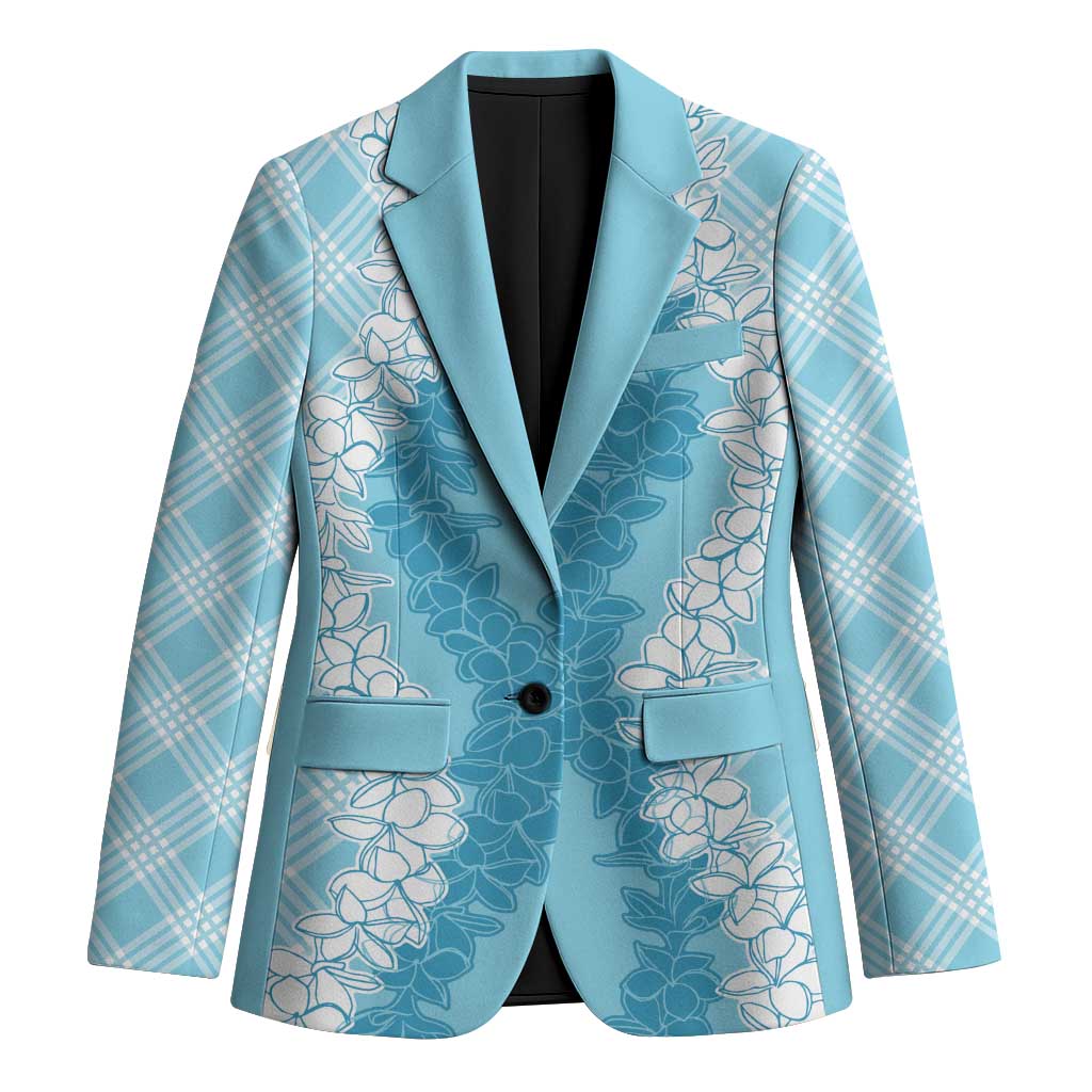 Hawaii Aloha Plumeria Lei Turquoise Palaka Blazer - Polynesian Pride