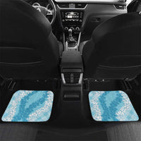 Hawaii Aloha Plumeria Lei Turquoise Palaka Car Mats - Polynesian Pride