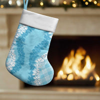 Hawaii Aloha Plumeria Lei Turquoise Palaka Christmas Stocking - Polynesian Pride
