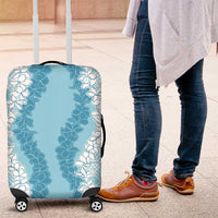 Hawaii Aloha Plumeria Lei Turquoise Palaka Luggage Cover - Polynesian Pride