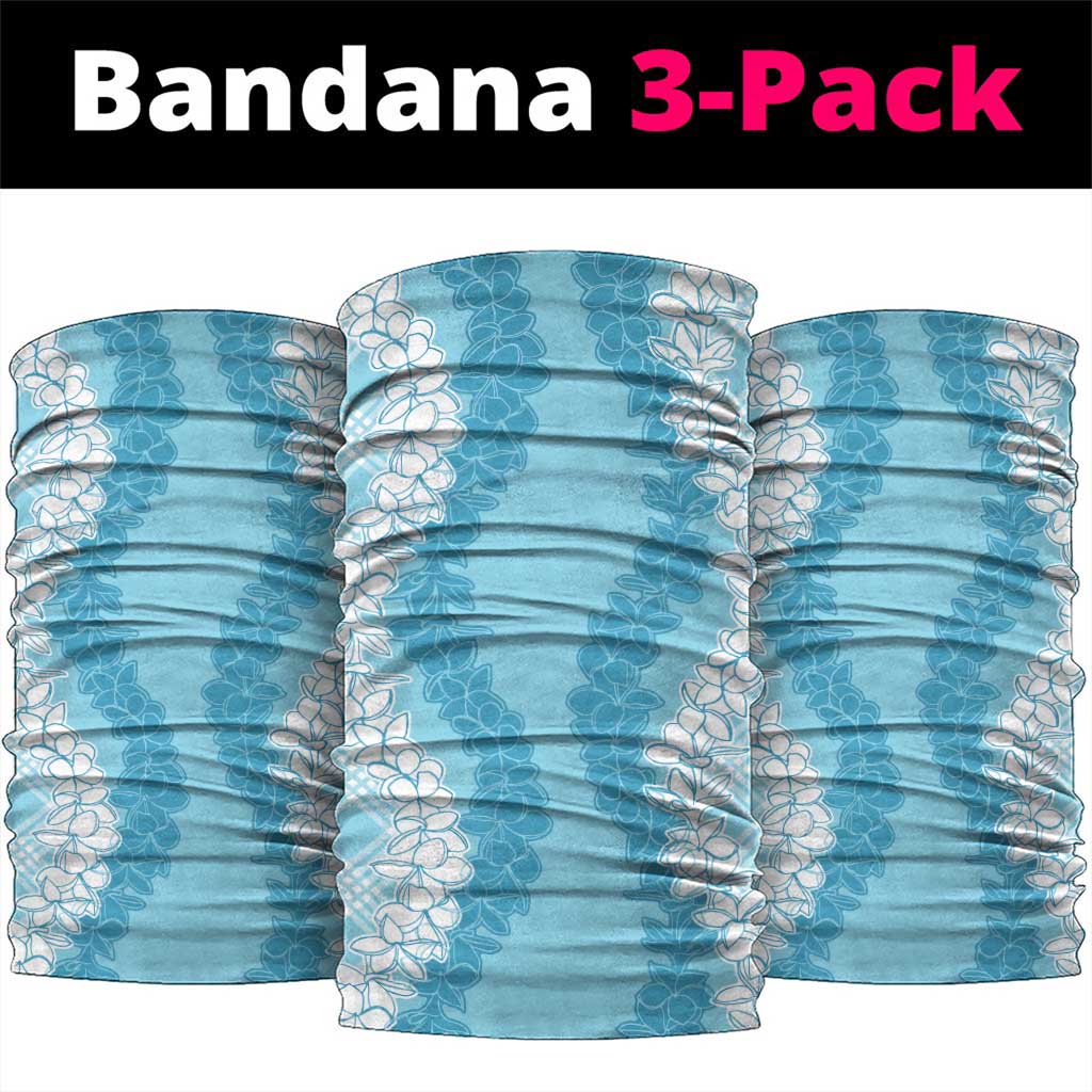 Hawaii Aloha Plumeria Lei Turquoise Palaka Neck Gaiter - Polynesian Pride