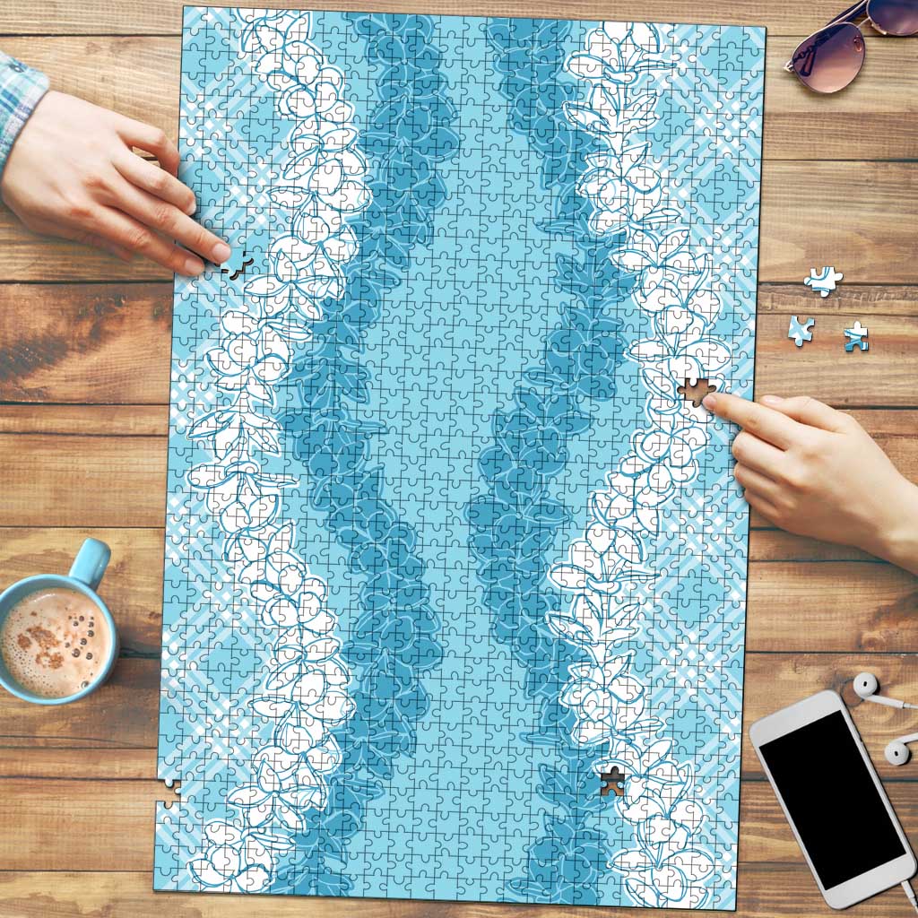 Hawaii Aloha Plumeria Lei Turquoise Palaka Puzzle - Polynesian Pride