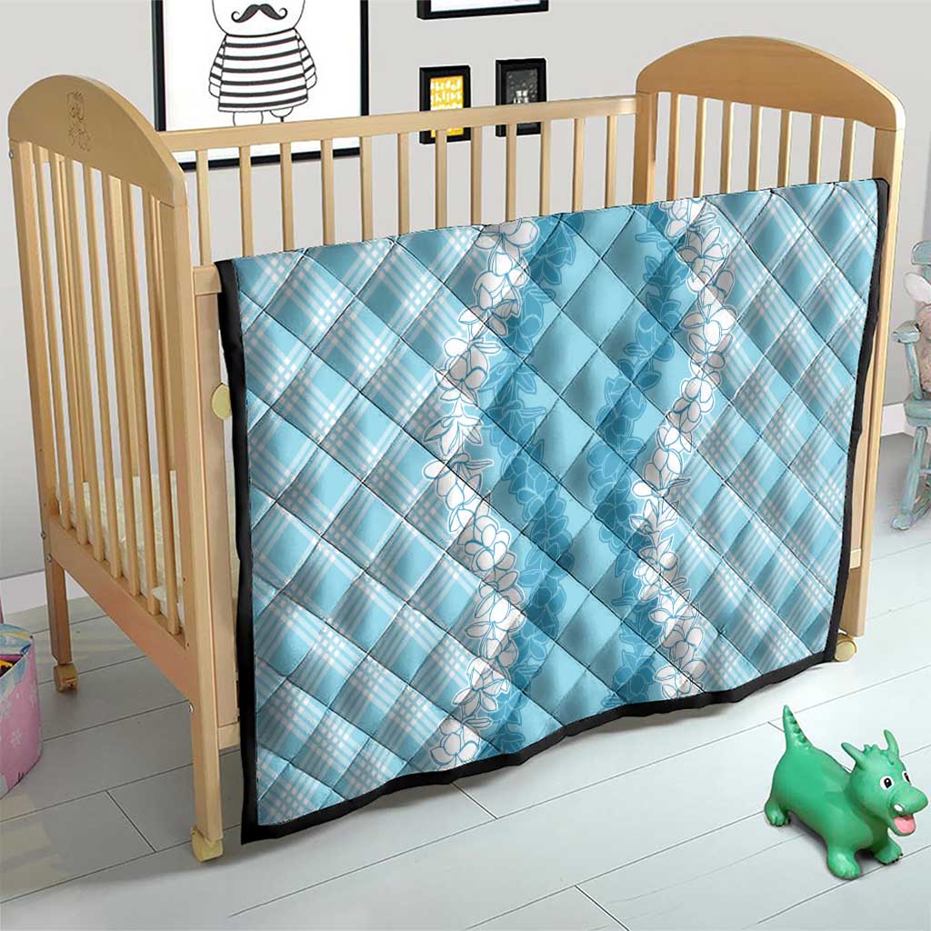 Hawaii Aloha Plumeria Lei Turquoise Palaka Quilt - Polynesian Pride