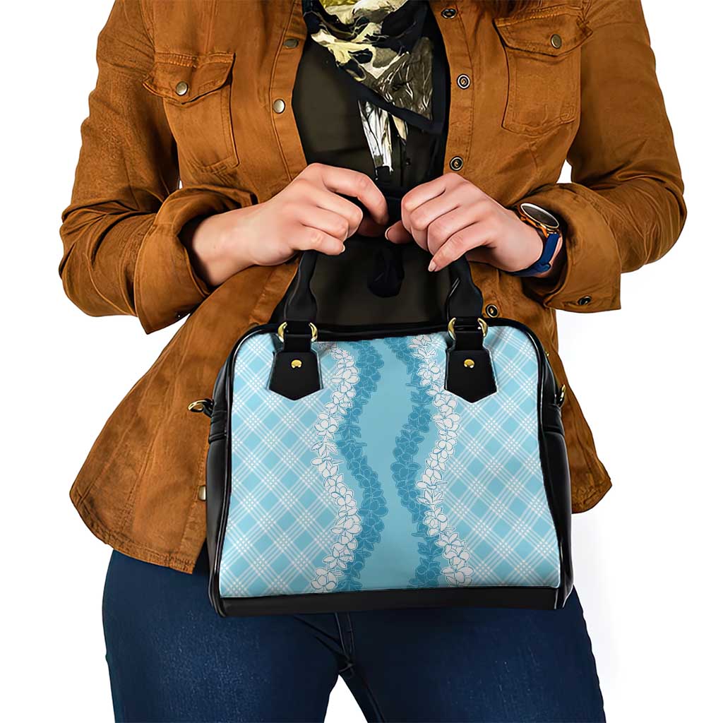 Hawaii Aloha Plumeria Lei Turquoise Palaka Shoulder Handbag - Polynesian Pride