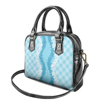 Hawaii Aloha Plumeria Lei Turquoise Palaka Shoulder Handbag - Polynesian Pride