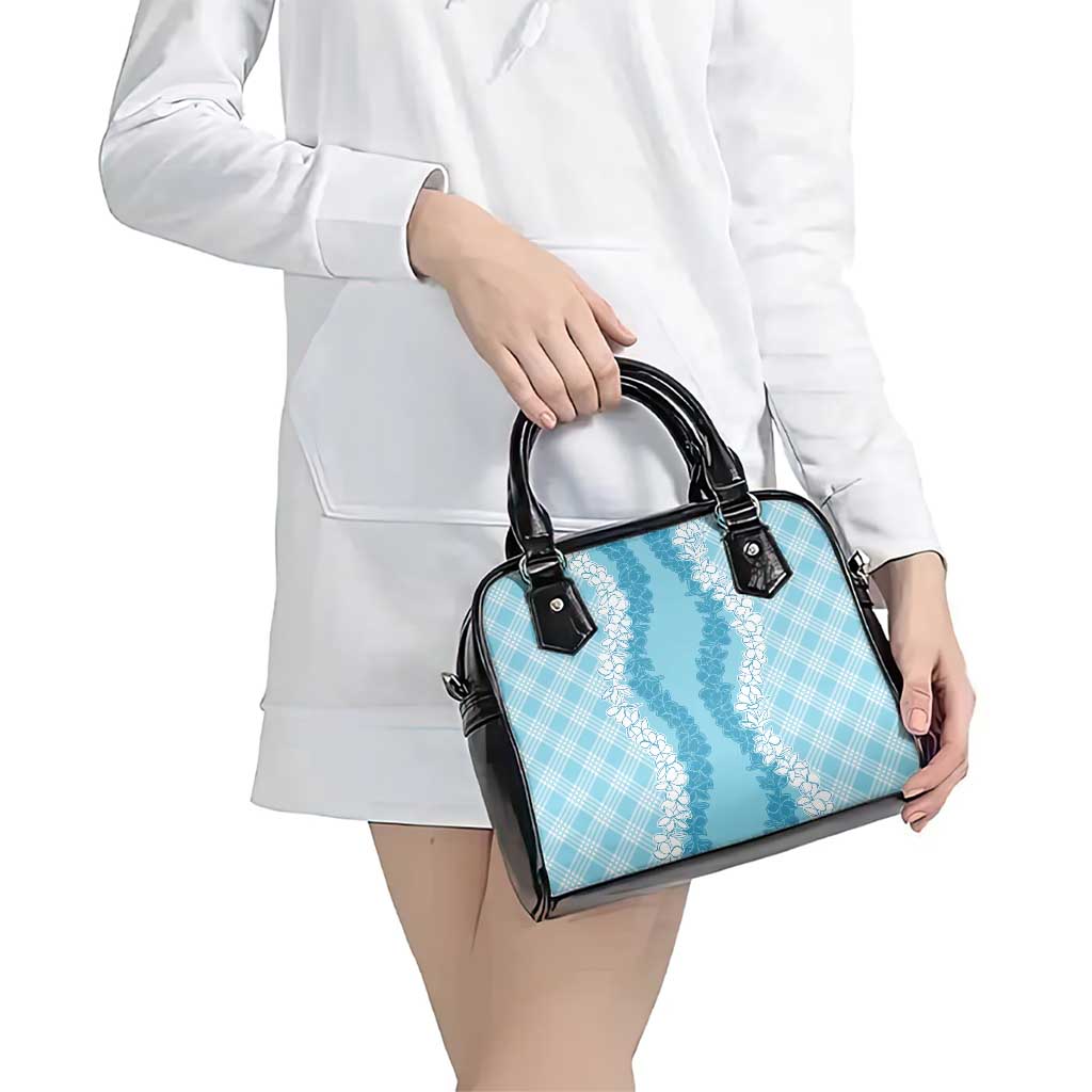Hawaii Aloha Plumeria Lei Turquoise Palaka Shoulder Handbag - Polynesian Pride
