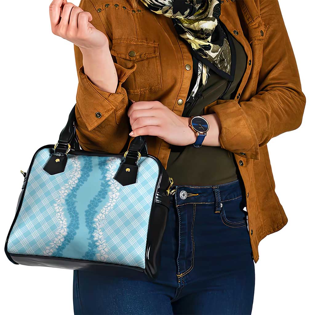 Hawaii Aloha Plumeria Lei Turquoise Palaka Shoulder Handbag - Polynesian Pride