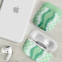 Hawaii Aloha Plumeria Lei Mint Palaka AirPods Case - Polynesian Pride