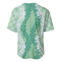 Hawaii Aloha Plumeria Lei Mint Palaka Baseball Jersey - Polynesian Pride