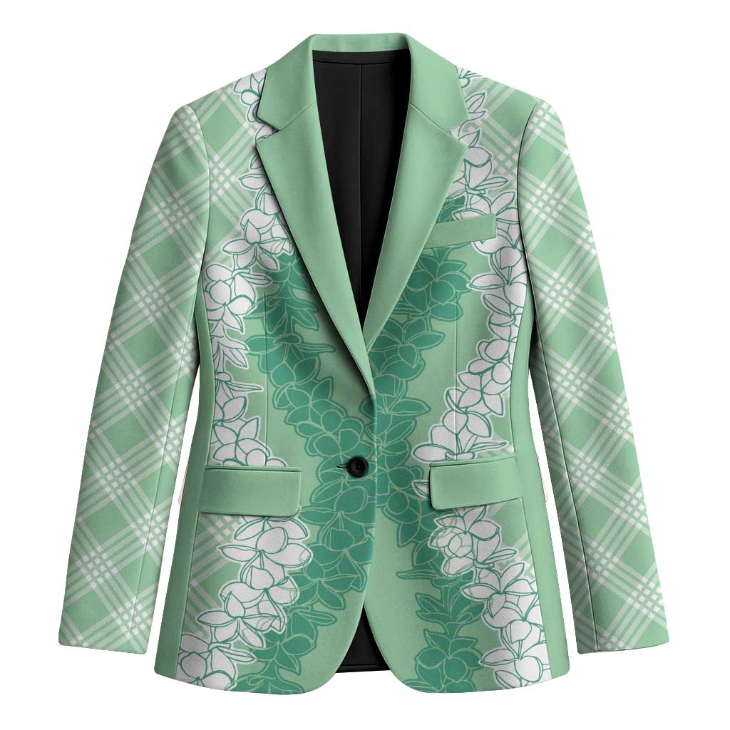 Hawaii Aloha Plumeria Lei Mint Palaka Blazer - Polynesian Pride