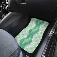 Hawaii Aloha Plumeria Lei Mint Palaka Car Mats - Polynesian Pride