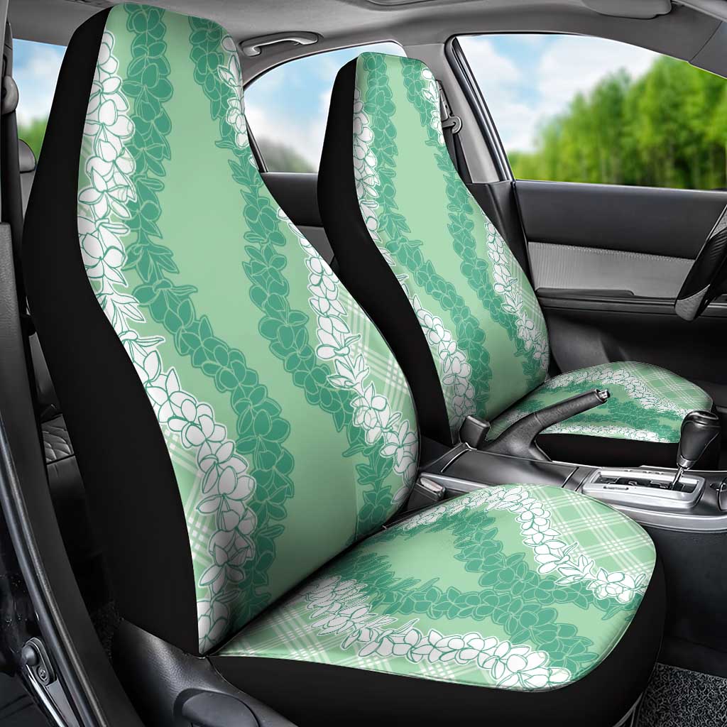 Hawaii Aloha Plumeria Lei Mint Palaka Car Seat Cover - Polynesian Pride