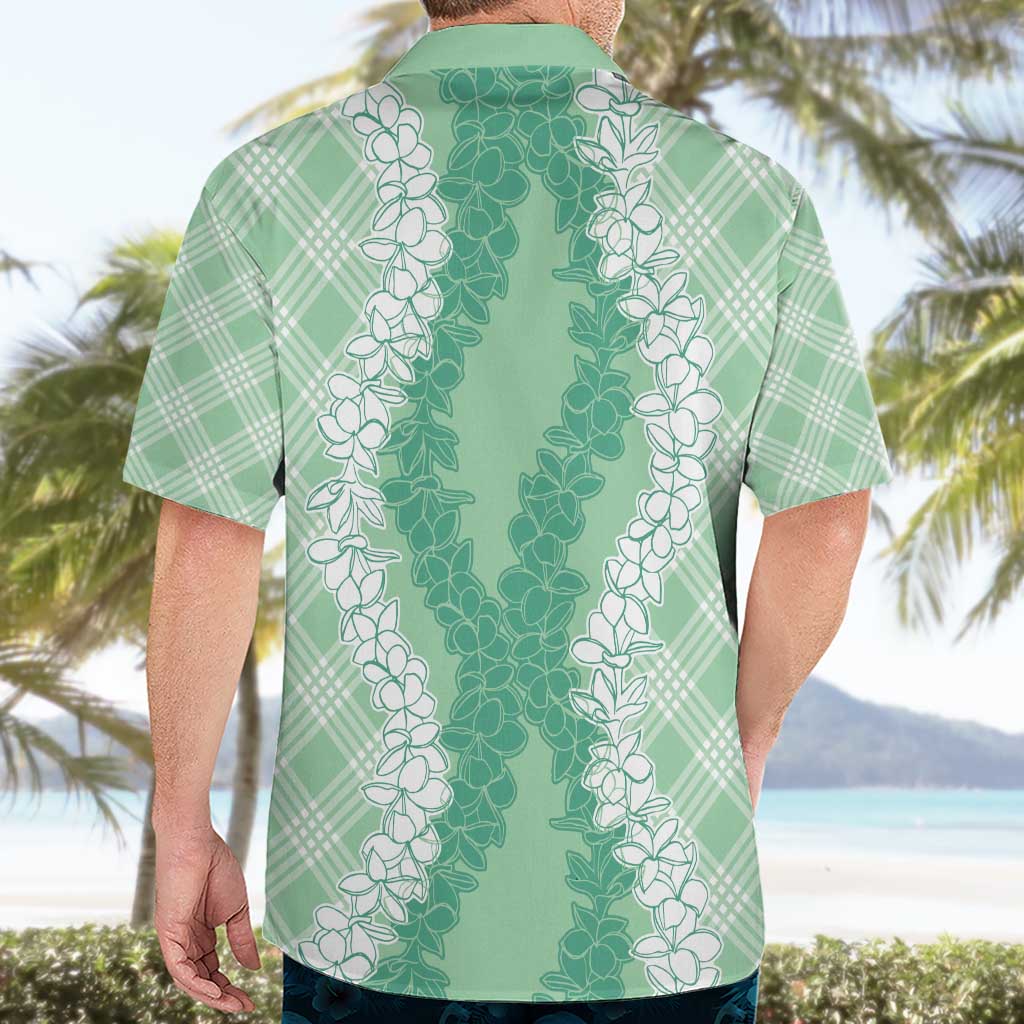 Hawaii Aloha Plumeria Lei Mint Palaka Hawaiian Shirt - Polynesian Pride