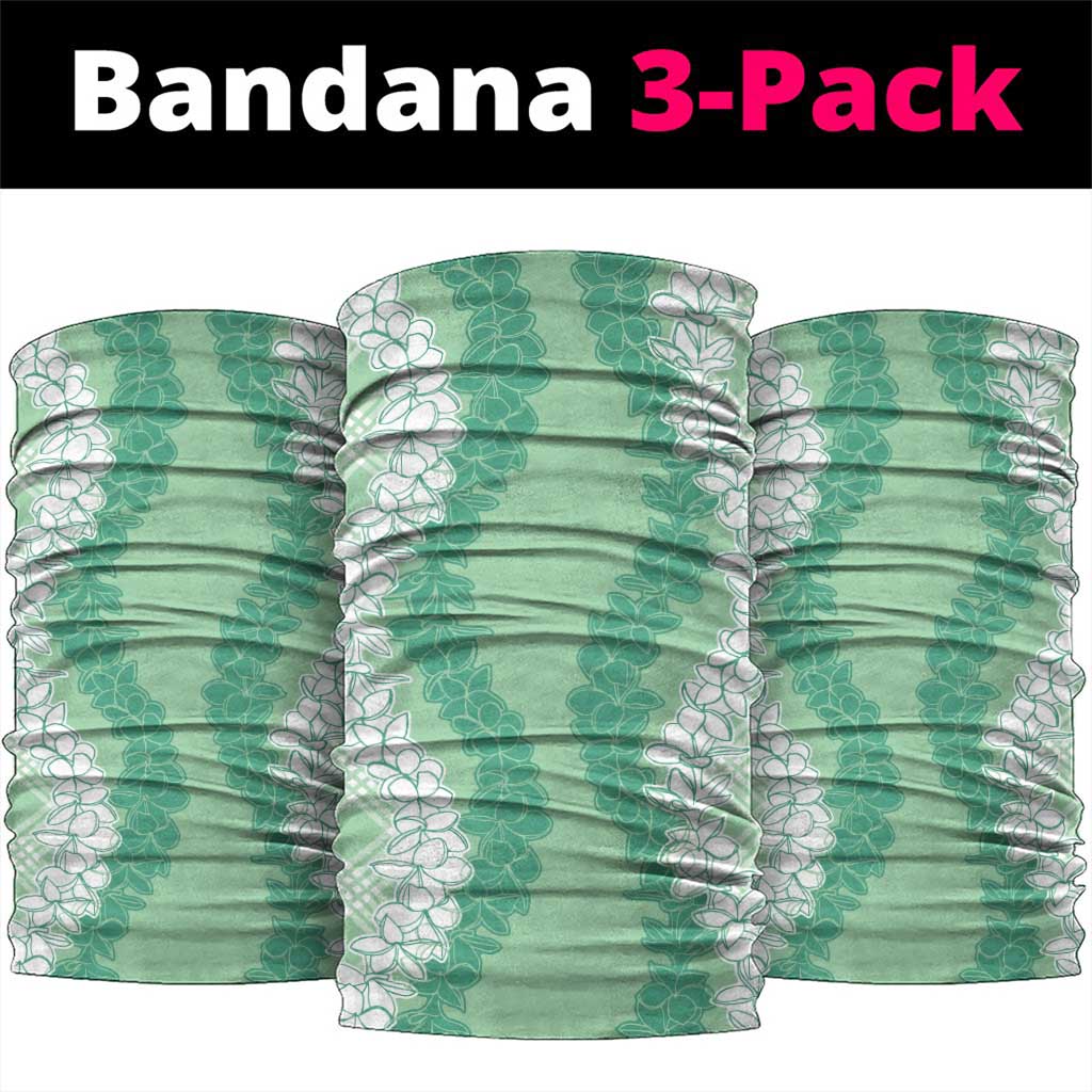 Hawaii Aloha Plumeria Lei Mint Palaka Neck Gaiter - Polynesian Pride