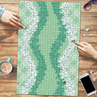 Hawaii Aloha Plumeria Lei Mint Palaka Puzzle - Polynesian Pride