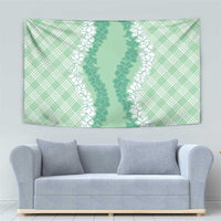 Hawaii Aloha Plumeria Lei Mint Palaka Tapestry - Polynesian Pride