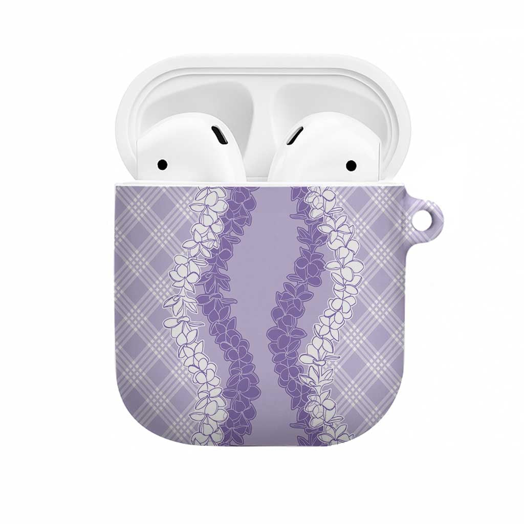 Hawaii Aloha Plumeria Lei Lavender Palaka AirPods Case - Polynesian Pride