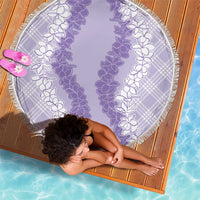 Hawaii Aloha Plumeria Lei Lavender Palaka Beach Blanket - Polynesian Pride
