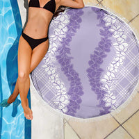 Hawaii Aloha Plumeria Lei Lavender Palaka Beach Blanket - Polynesian Pride