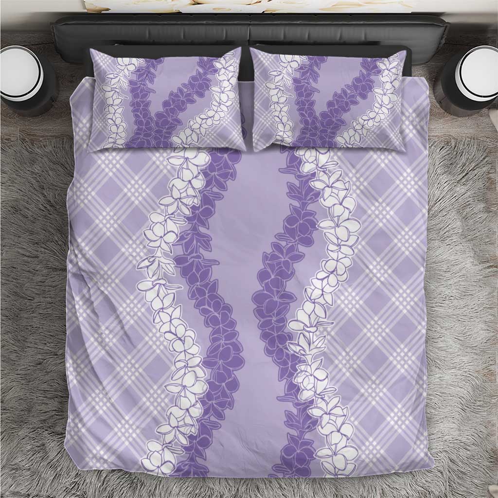 Hawaii Aloha Plumeria Lei Lavender Palaka Bedding Set - Polynesian Pride