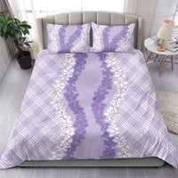 Hawaii Aloha Plumeria Lei Lavender Palaka Bedding Set - Polynesian Pride