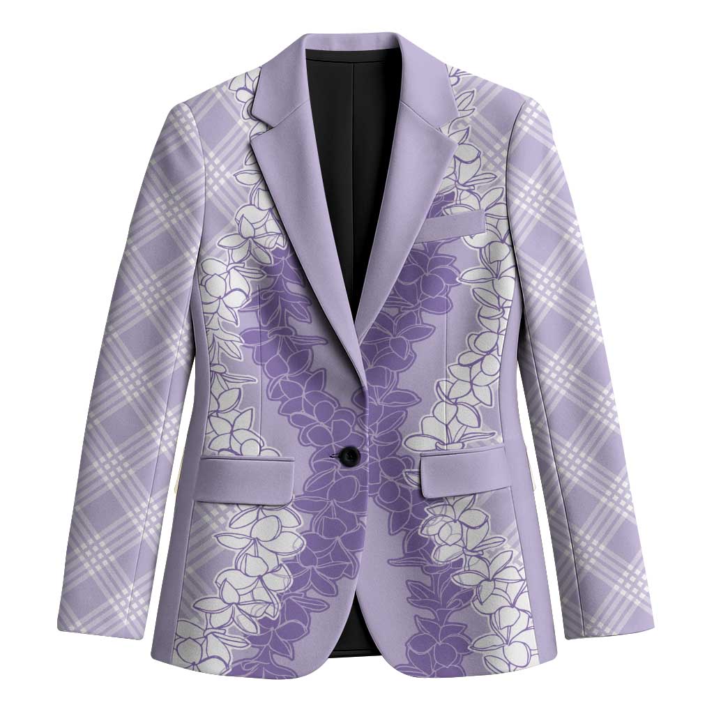 Hawaii Aloha Plumeria Lei Lavender Palaka Blazer - Polynesian Pride
