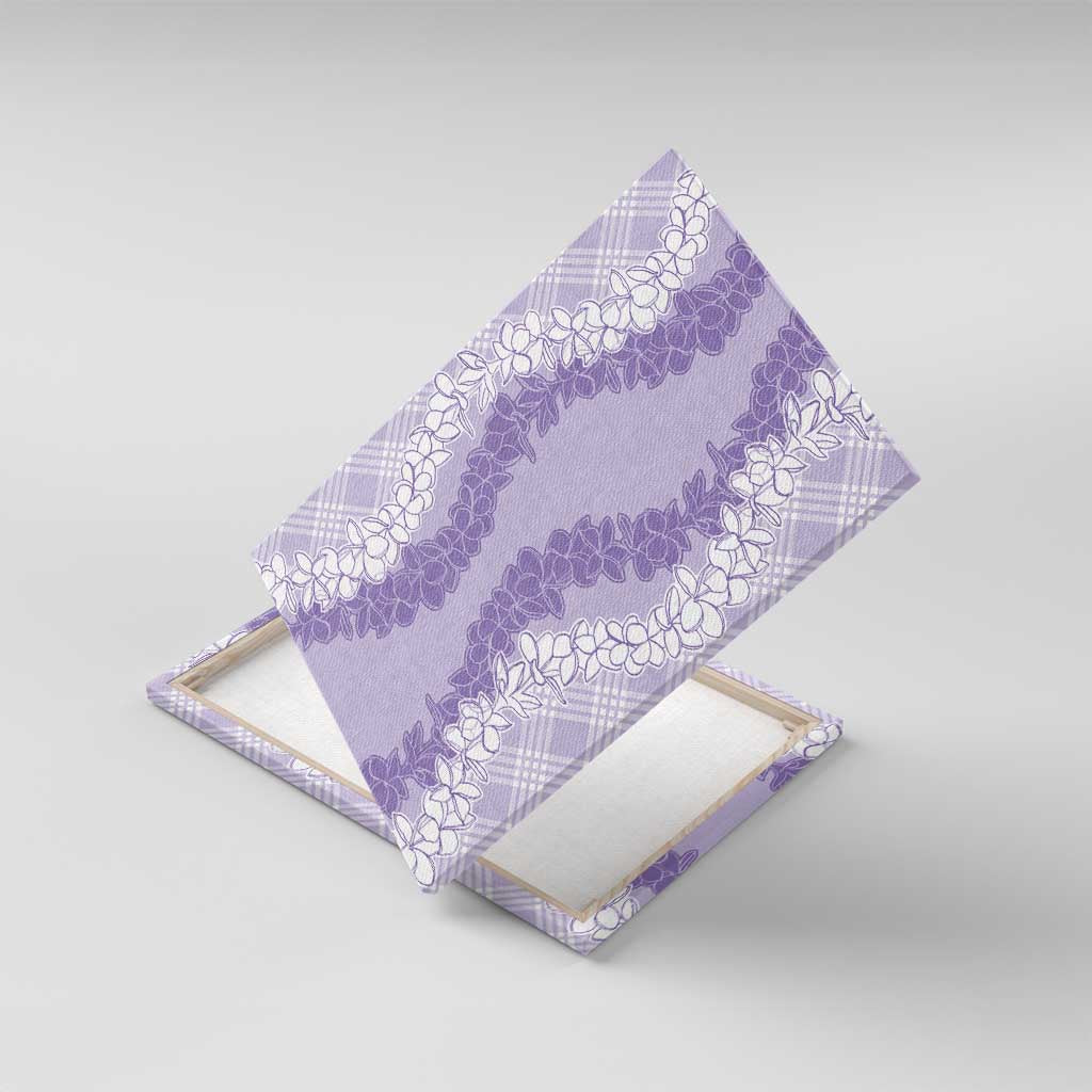 Hawaii Aloha Plumeria Lei Lavender Palaka Canvas Wall Art - Polynesian Pride