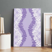 Hawaii Aloha Plumeria Lei Lavender Palaka Canvas Wall Art - Polynesian Pride