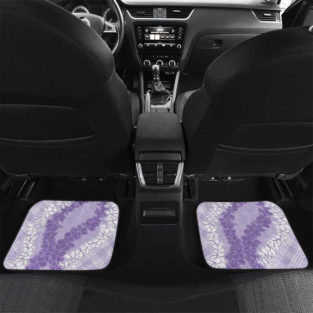 Hawaii Aloha Plumeria Lei Lavender Palaka Car Mats - Polynesian Pride