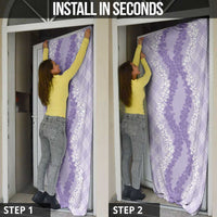 Hawaii Aloha Plumeria Lei Lavender Palaka Door Cover - Polynesian Pride