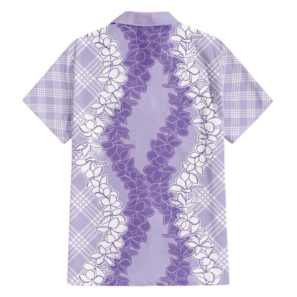 Hawaii Aloha Plumeria Lei Lavender Palaka Family Matching Puletasi and Hawaiian Shirt - Polynesian Pride