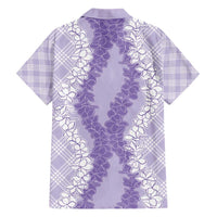 Hawaii Aloha Plumeria Lei Lavender Palaka Hawaiian Shirt - Polynesian Pride